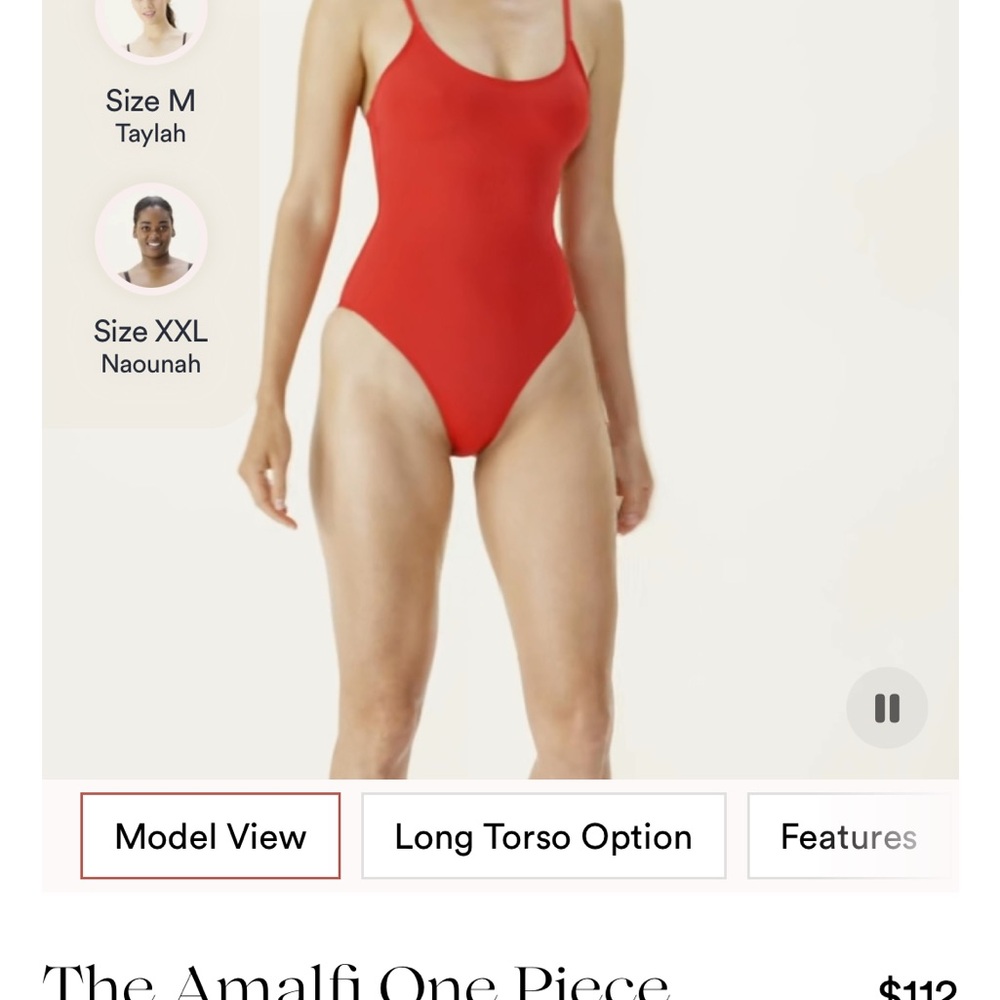 Andie Swim Amalfi One Piece, Sz Medium